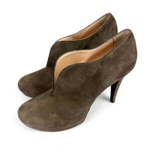 Barneys New York Heel EU 40 Brown Suede Slip On Shoes Womens‎ Made In Italy US 9